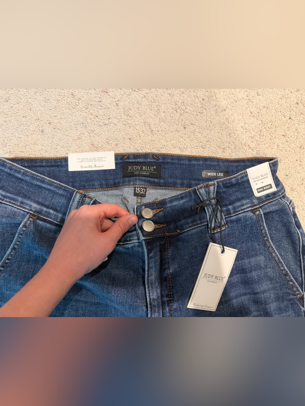 NWT Judy Blue Wide Leg Jeans Size 15/32 - Picture 2 of 5